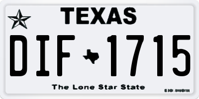 TX license plate DIF1715