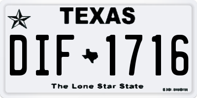 TX license plate DIF1716