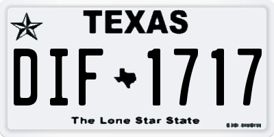 TX license plate DIF1717
