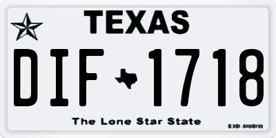 TX license plate DIF1718
