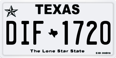 TX license plate DIF1720
