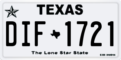 TX license plate DIF1721