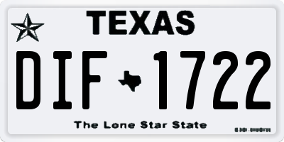 TX license plate DIF1722