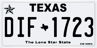 TX license plate DIF1723