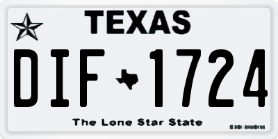 TX license plate DIF1724