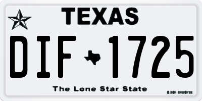 TX license plate DIF1725
