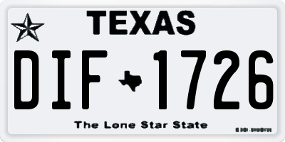 TX license plate DIF1726