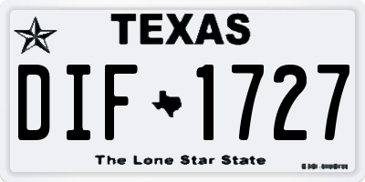 TX license plate DIF1727
