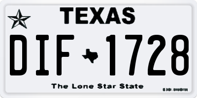 TX license plate DIF1728