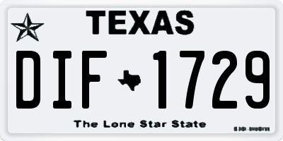 TX license plate DIF1729