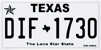 TX license plate DIF1730