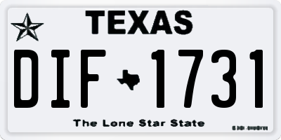 TX license plate DIF1731