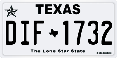 TX license plate DIF1732