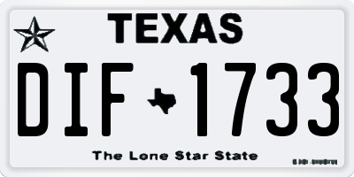 TX license plate DIF1733