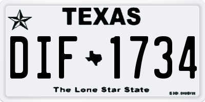 TX license plate DIF1734