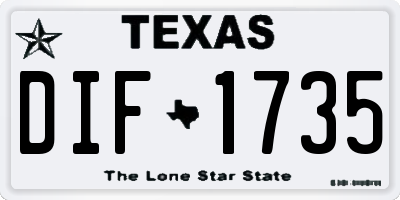 TX license plate DIF1735