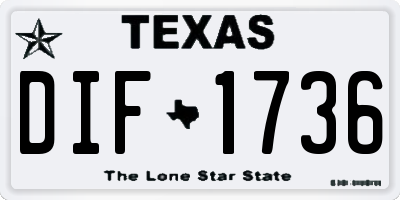TX license plate DIF1736