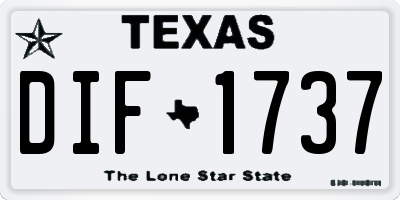 TX license plate DIF1737