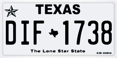 TX license plate DIF1738
