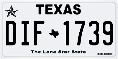 TX license plate DIF1739