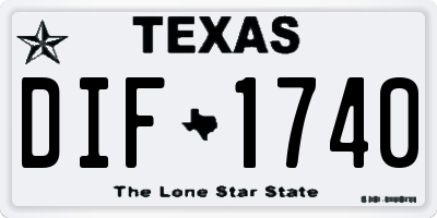 TX license plate DIF1740