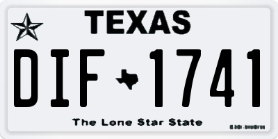 TX license plate DIF1741