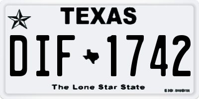 TX license plate DIF1742