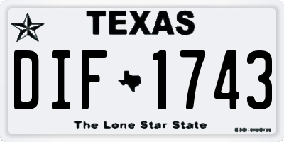 TX license plate DIF1743