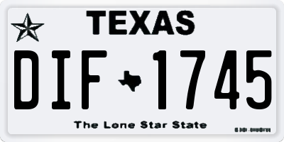TX license plate DIF1745