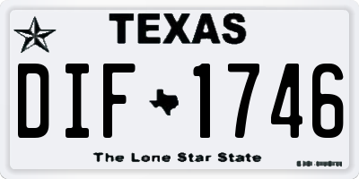 TX license plate DIF1746