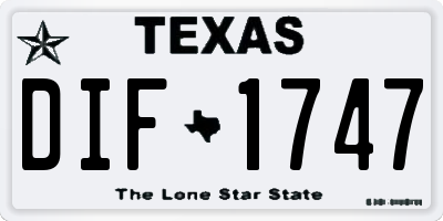 TX license plate DIF1747