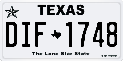 TX license plate DIF1748