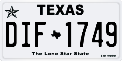 TX license plate DIF1749