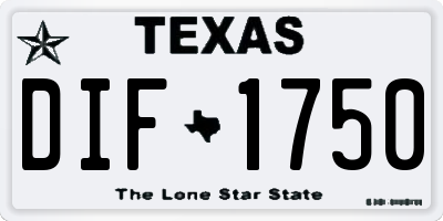 TX license plate DIF1750