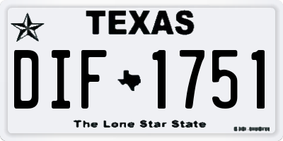 TX license plate DIF1751