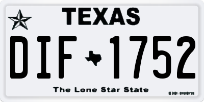 TX license plate DIF1752