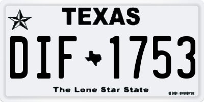 TX license plate DIF1753
