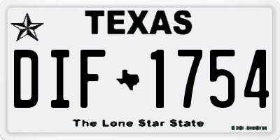 TX license plate DIF1754