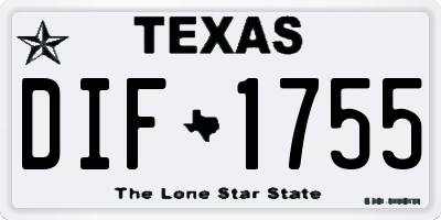 TX license plate DIF1755