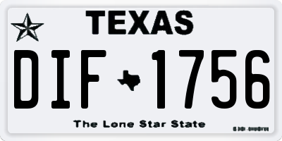 TX license plate DIF1756