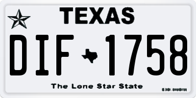 TX license plate DIF1758