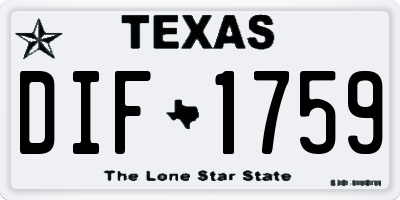 TX license plate DIF1759