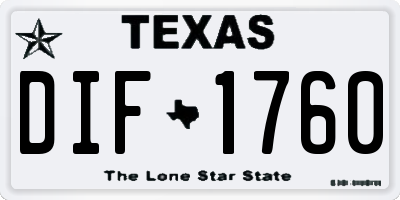 TX license plate DIF1760