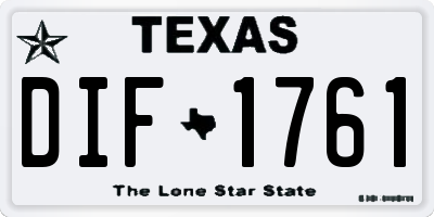 TX license plate DIF1761