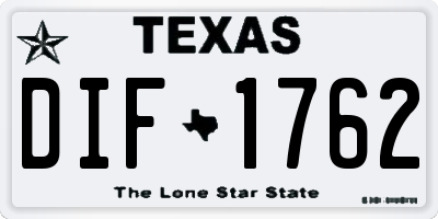 TX license plate DIF1762