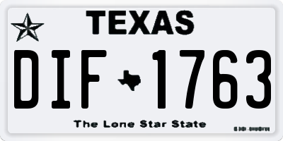 TX license plate DIF1763
