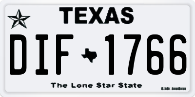 TX license plate DIF1766