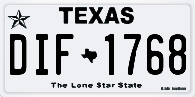 TX license plate DIF1768
