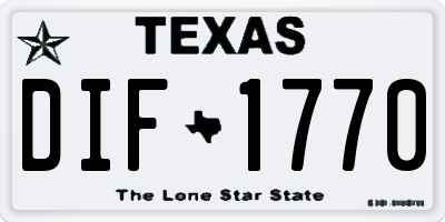TX license plate DIF1770