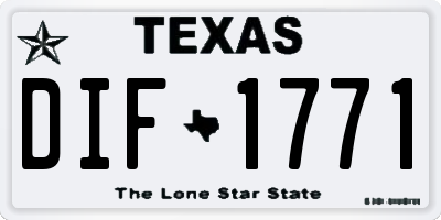 TX license plate DIF1771
